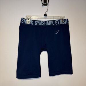 GYMSHARK Fit Seamless Cycling Shorts Navy XL Gym Athletic Waistband Logo